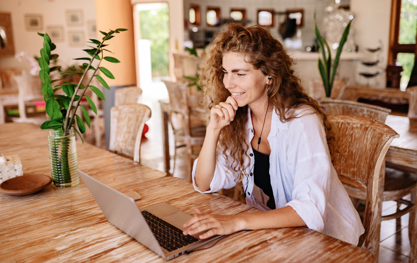 Woman Working on Laptop